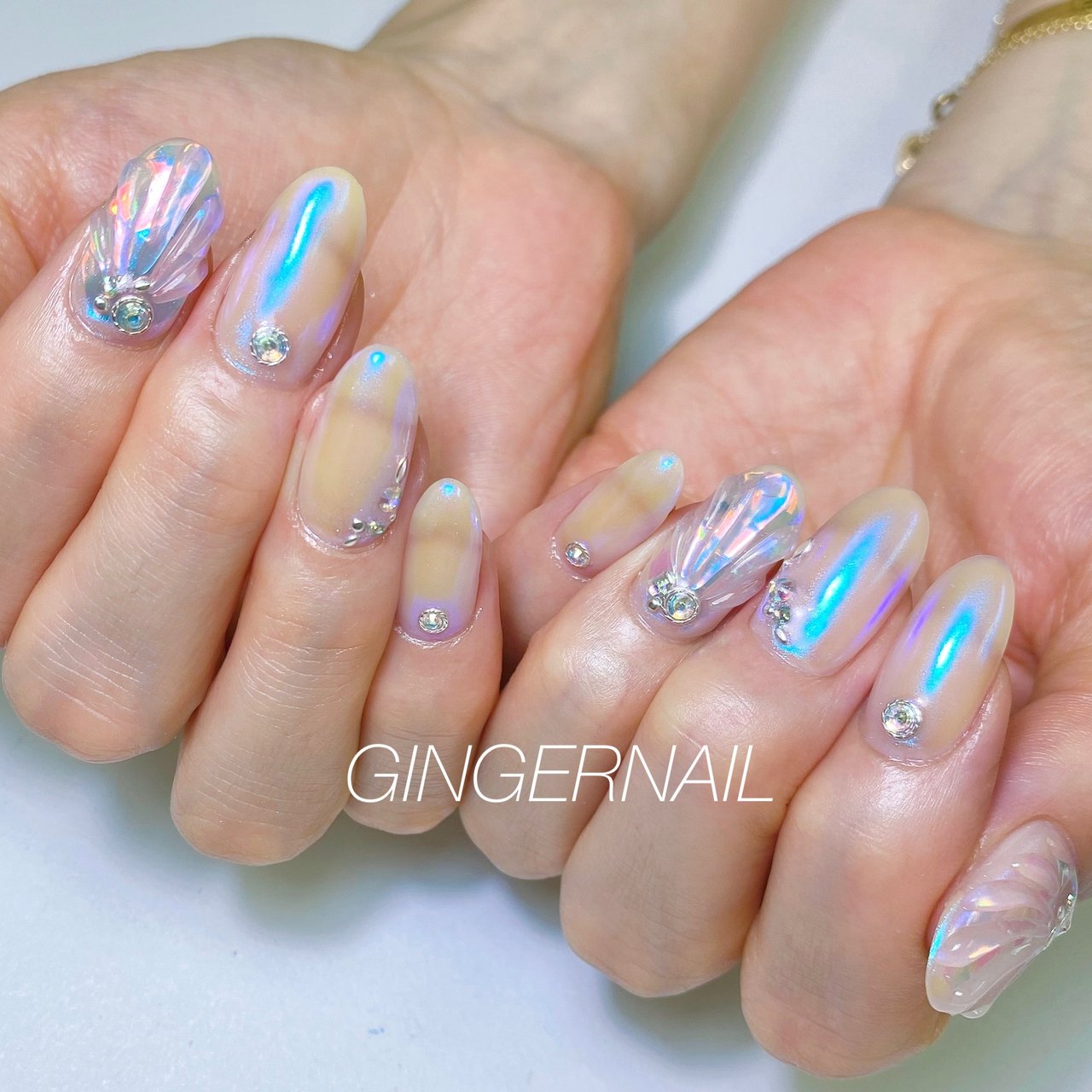 夏 リゾート オフィス ブライダル ハンド Ginger Nail 代々木 ジンジャーネイルのネイルデザイン No ネイルブック