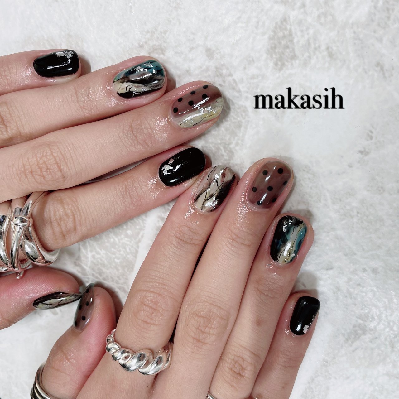 オールシーズン ハンド ジェルネイル ネイルモデル Makasihのネイルデザイン No ネイルブック