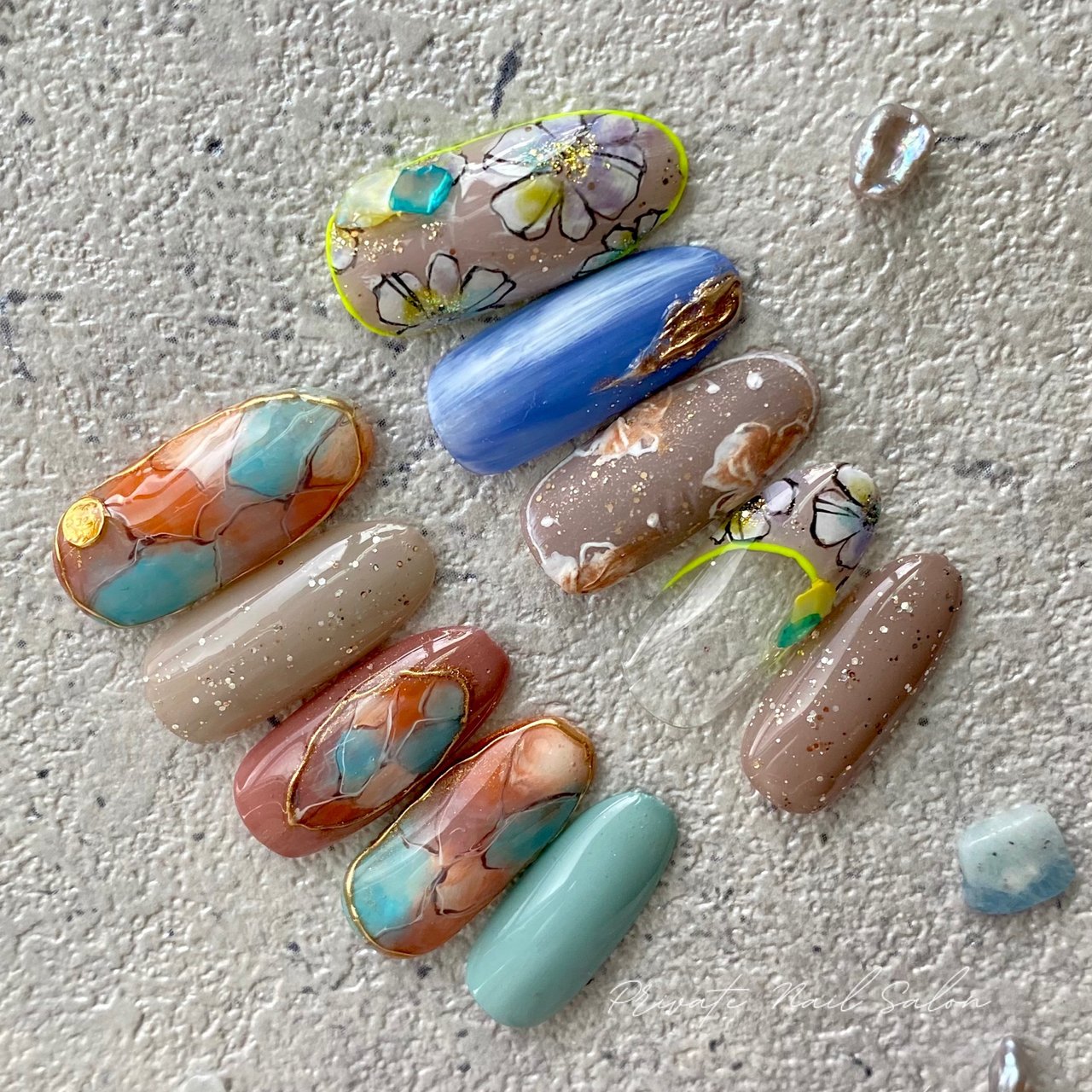 夏 オールシーズン 海 リゾート ハンド Yukoのネイルデザイン No ネイルブック