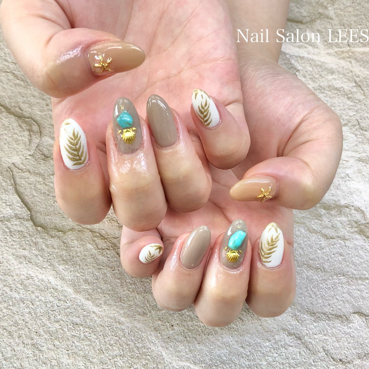 夏 オールシーズン ボヘミアン ミディアム ベージュ Nail Salon Lees Leeのネイルデザイン No ネイルブック