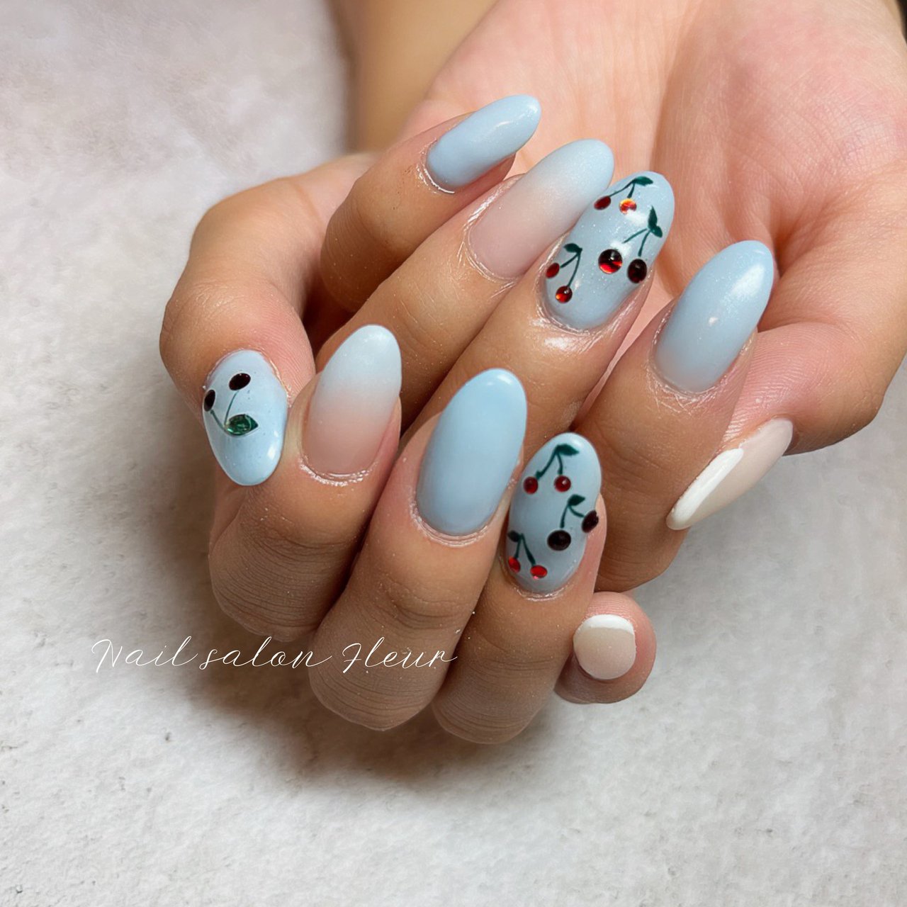 夏 ハンド シンプル グラデーション マット Nail Fleur Maki Futsukiのネイルデザイン No ネイルブック