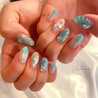 ライトブルーのネイルデザイン ネイルブック