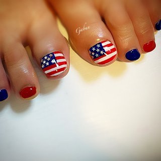 人気順 アメリカ国旗ネイルのネイルデザイン ネイルブック
