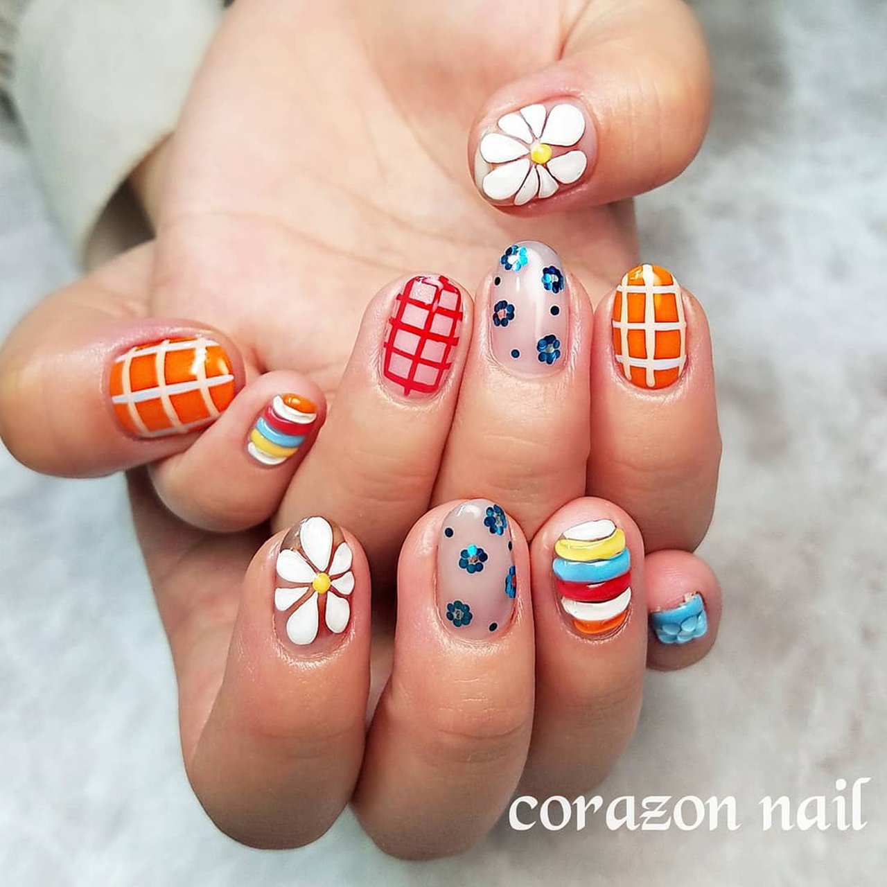 春 夏 浴衣 女子会 ハンド 武蔵浦和 Corazon Nailのネイルデザイン No ネイルブック