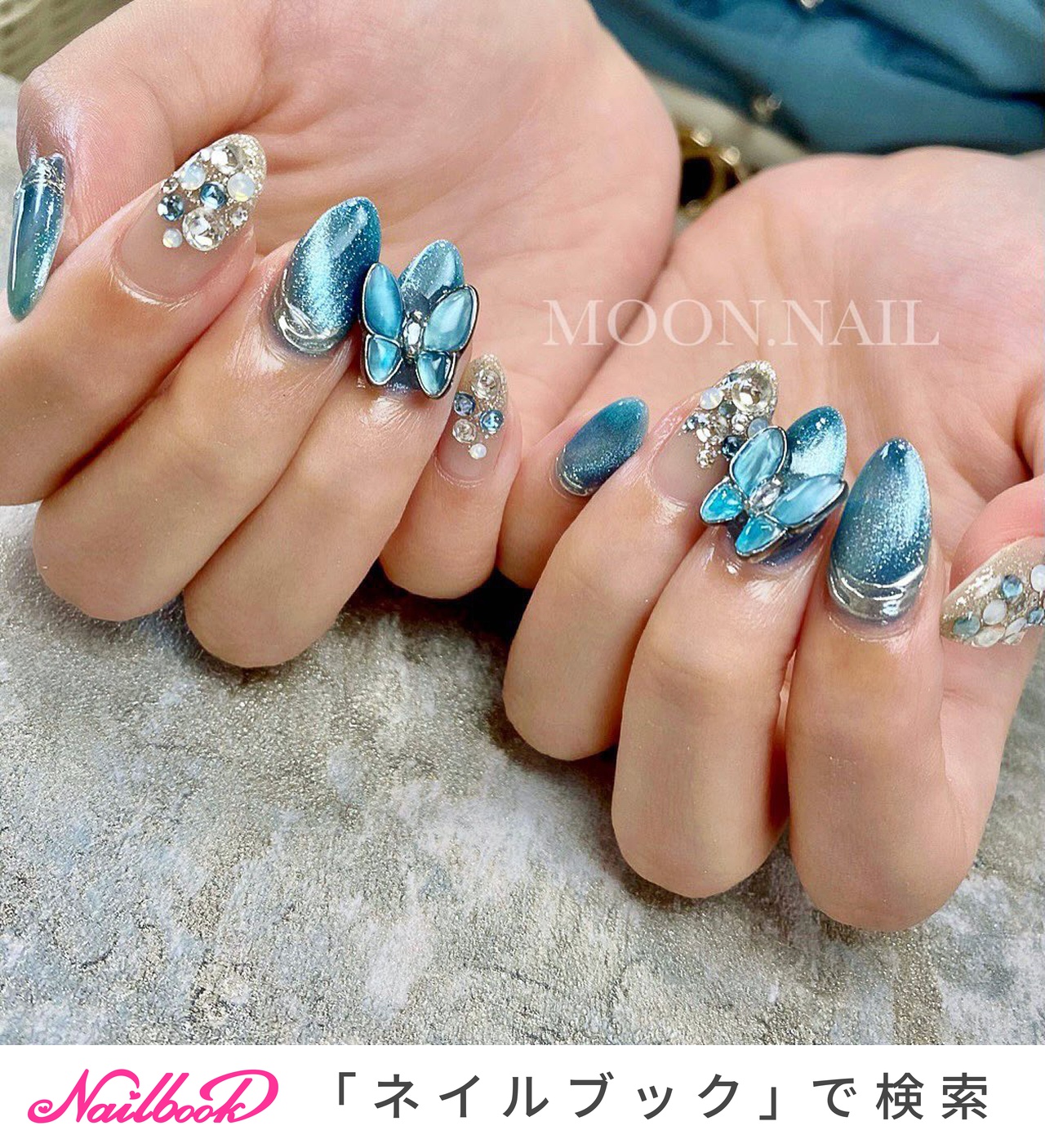 人気順｜水色/#蝶パーツのネイルデザイン｜ネイルブック