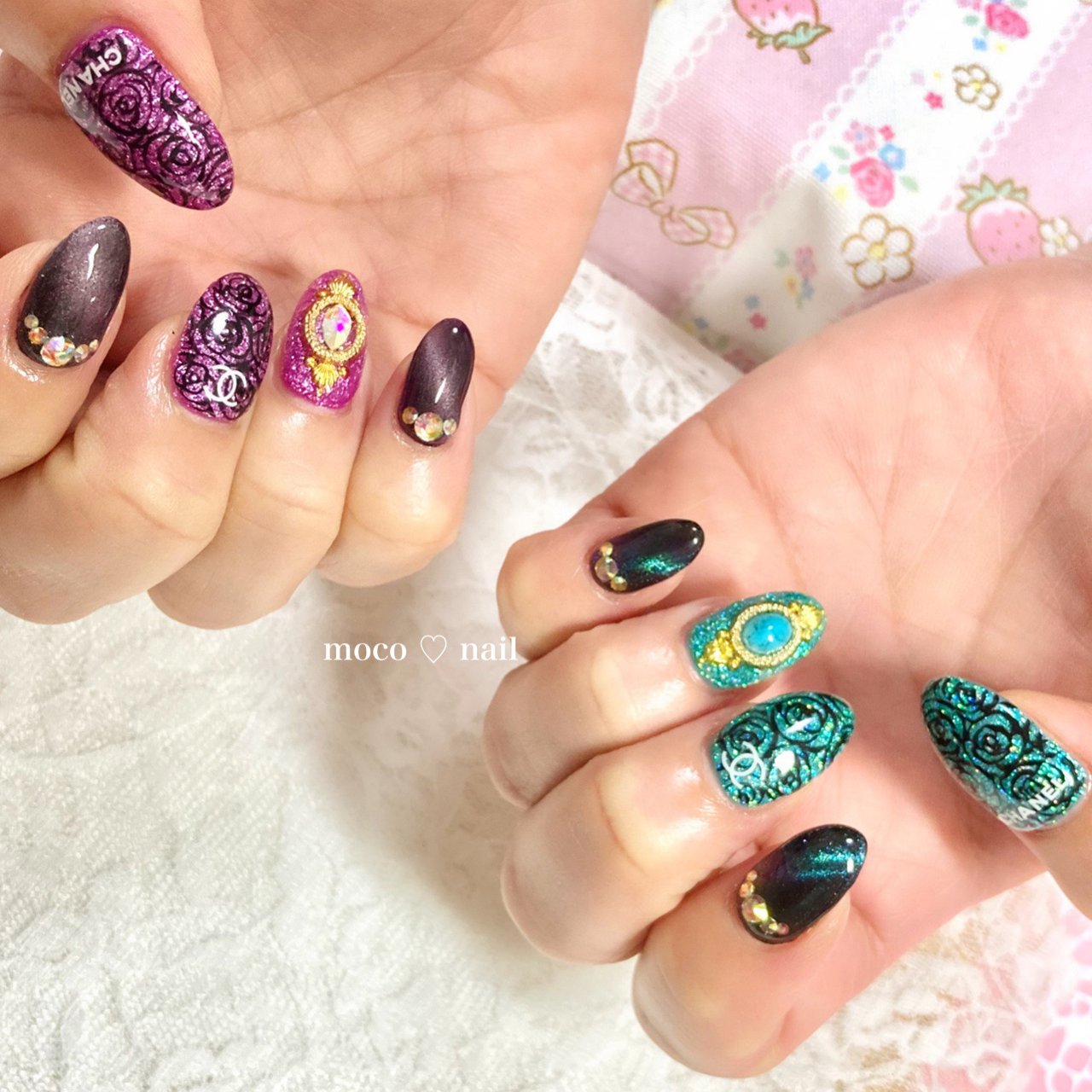 ハンド ラメ フラワー ブローチ マグネット Moco Nailのネイルデザイン No ネイルブック