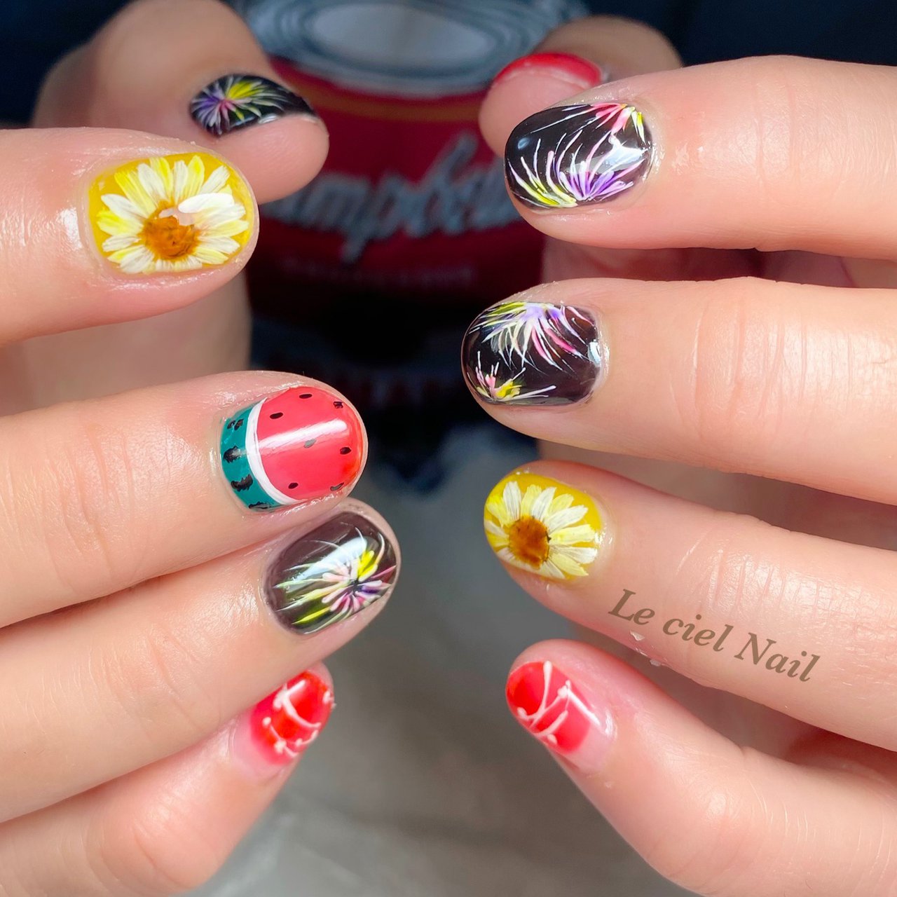 夏 海 浴衣 女子会 ハンド Lecielnailのネイルデザイン No ネイルブック