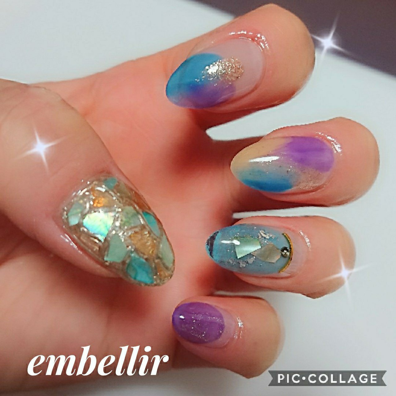 夏 海 リゾート 浴衣 ハンド Embellirのネイルデザイン No ネイルブック