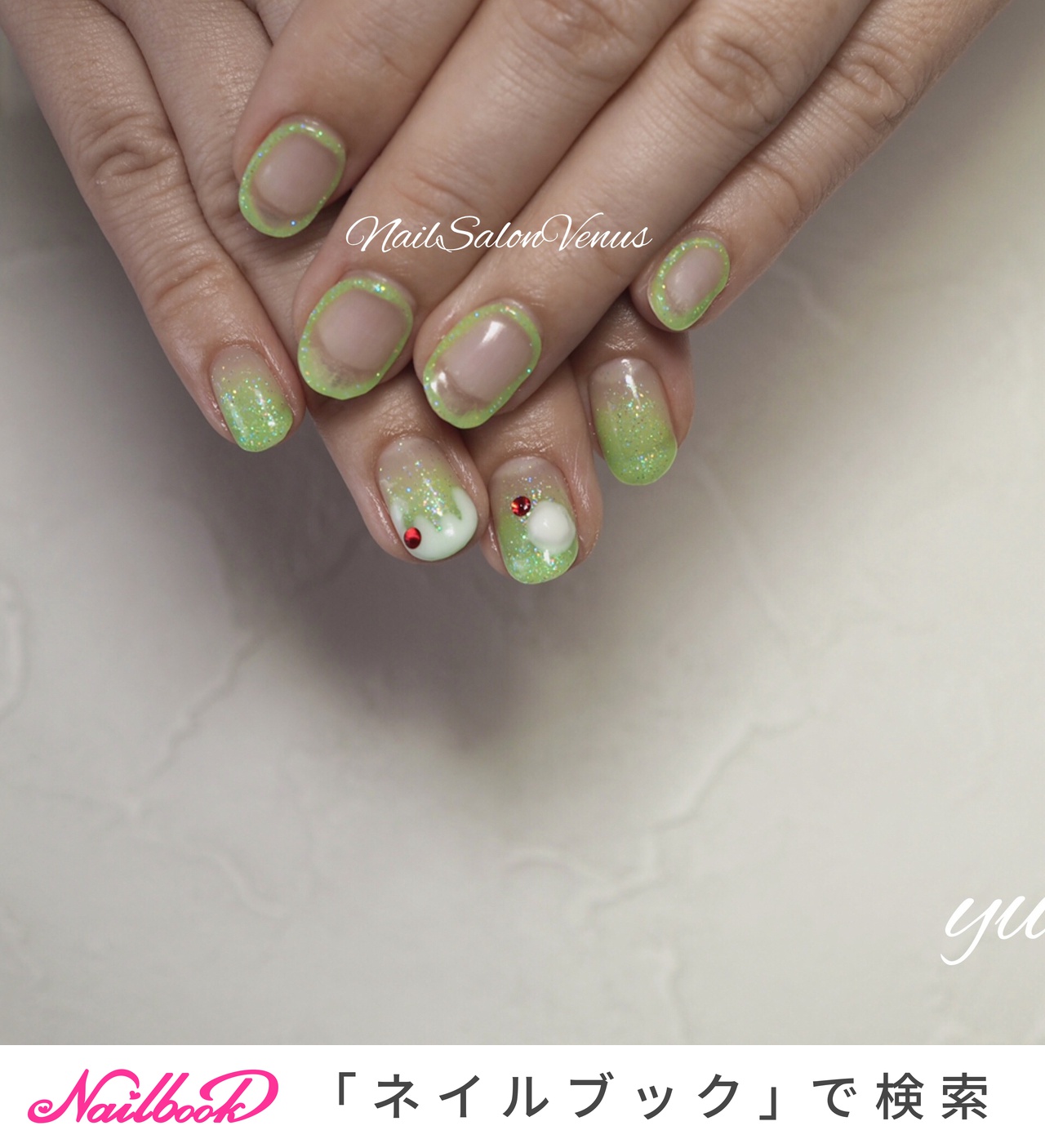 クリームソーダネイルのネイルデザイン ネイルブック