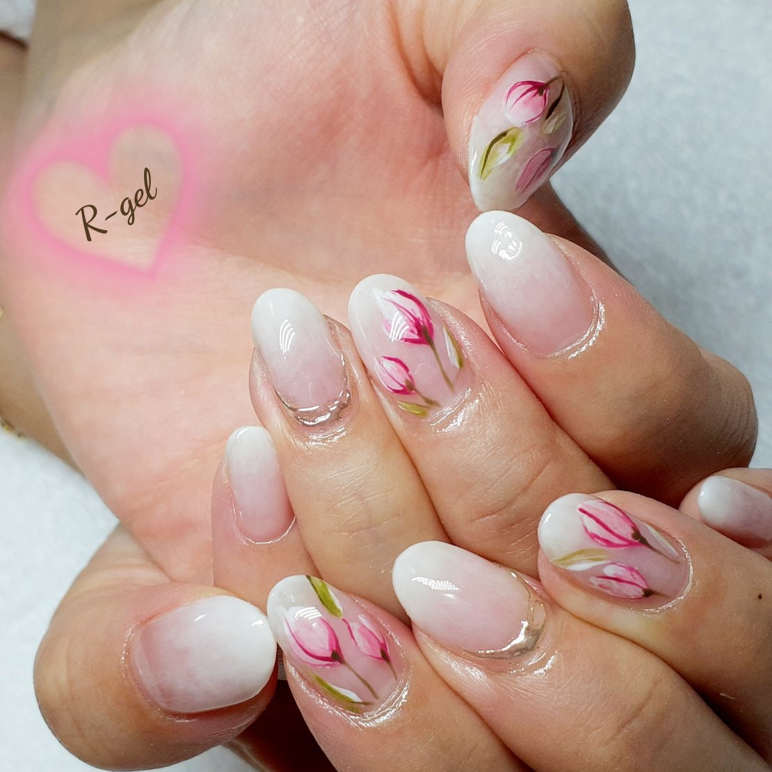 春 夏 オフィス ハンド グラデーション アールジェルのネイルデザイン No ネイルブック