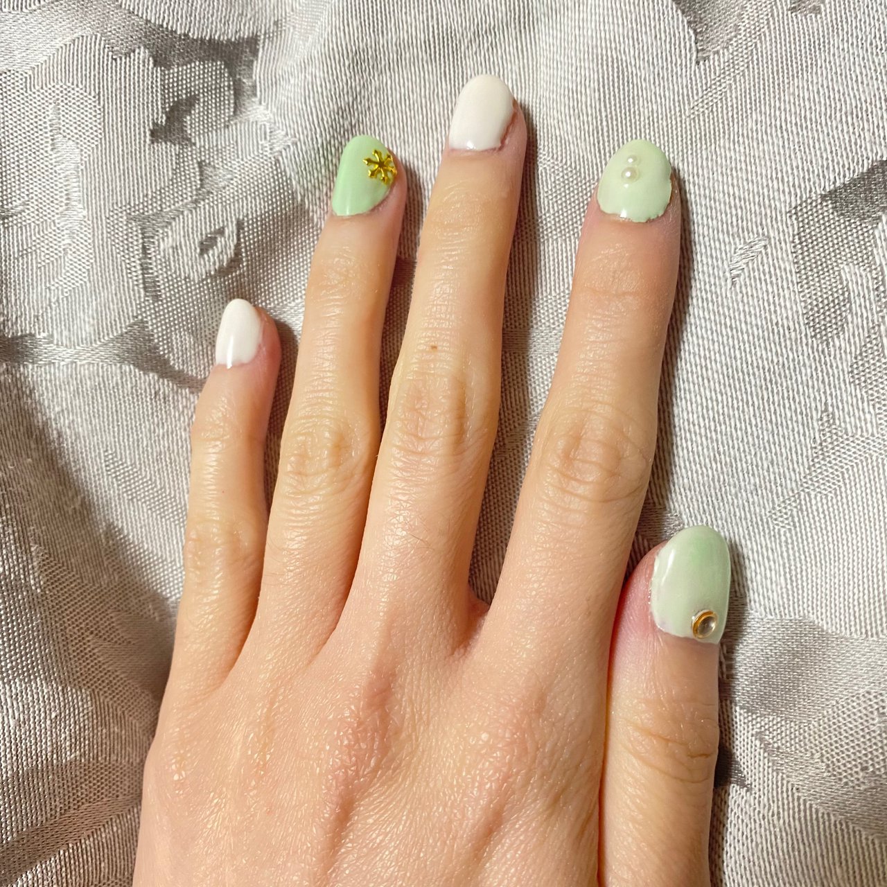 ハンド グリーン ジェルネイル セルフネイル Abeaonail のネイルデザイン No ネイルブック