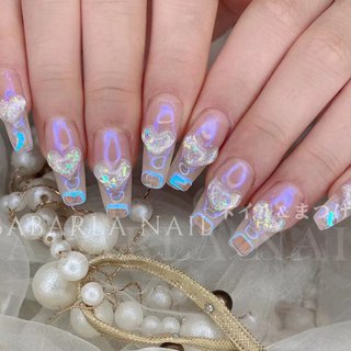 ハート クリアのネイルデザイン ネイルブック