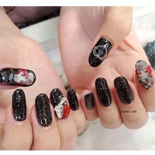 ステンドグラス ブラックのネイルデザイン ネイルブック
