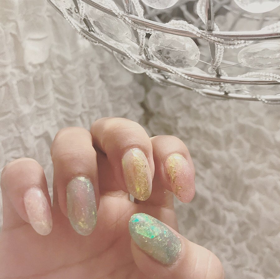 夏 オールシーズン ハンド オーロラ ロング A Nailのネイルデザイン No ネイルブック