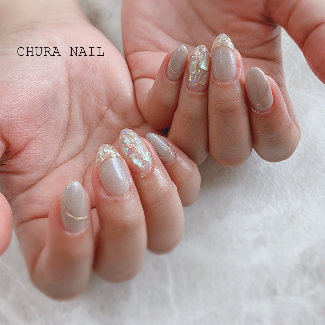 オールシーズン ハンド フレンチ クリア グレージュ Chura Nailのネイルデザイン No ネイルブック