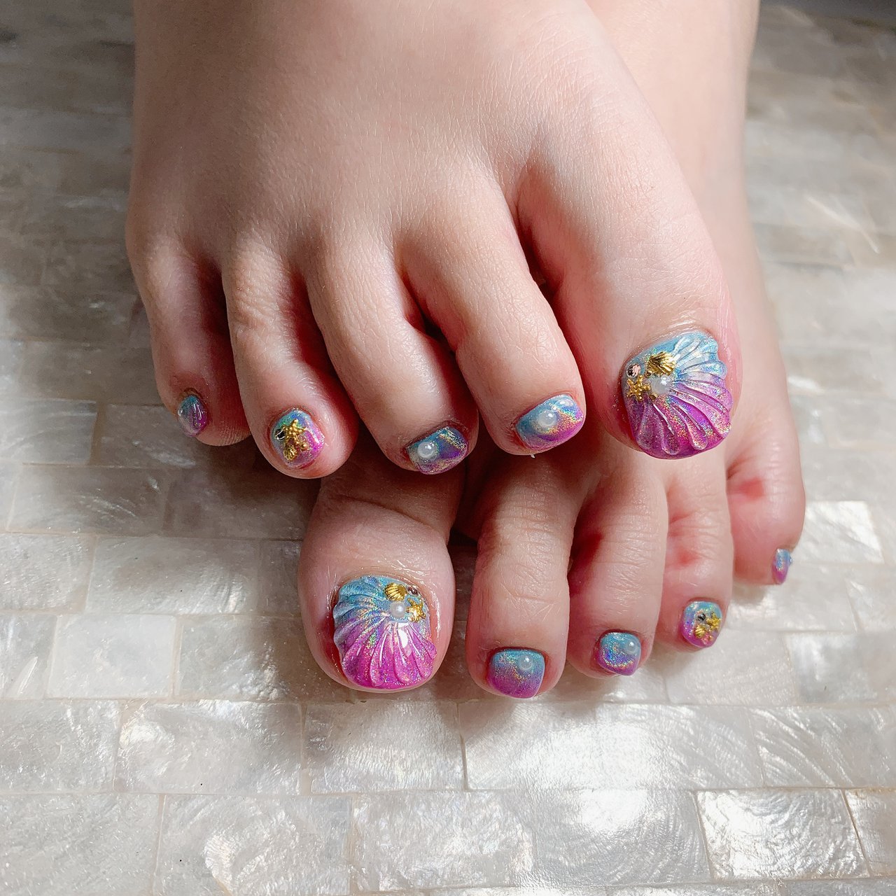 夏 旅行 海 リゾート フット Lotus ロータス のネイルデザイン No ネイルブック