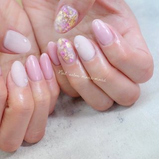 マット ピンクのネイルデザイン ネイルブック