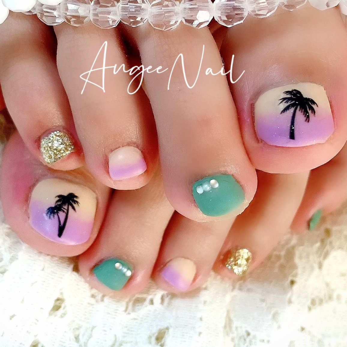 春 夏 オールシーズン フット グラデーション ネイルサロンアンジーのネイルデザイン No ネイルブック