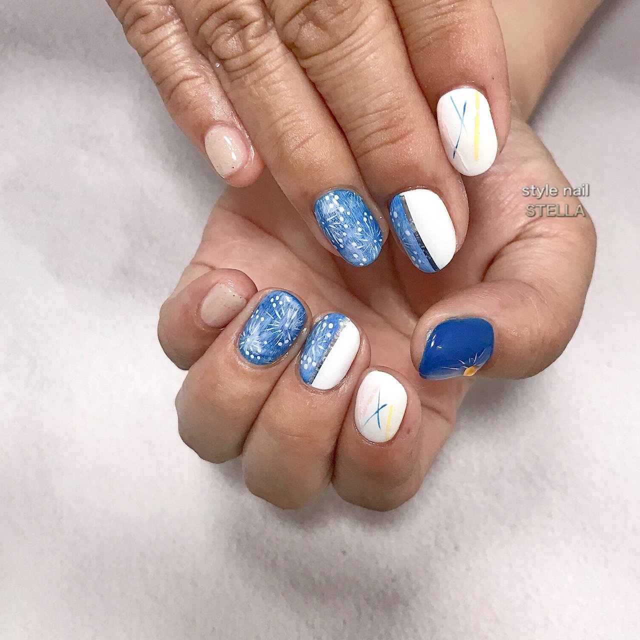夏 ハンド ワンカラー 和 ショート Style Nail Stellaのネイルデザイン No ネイルブック