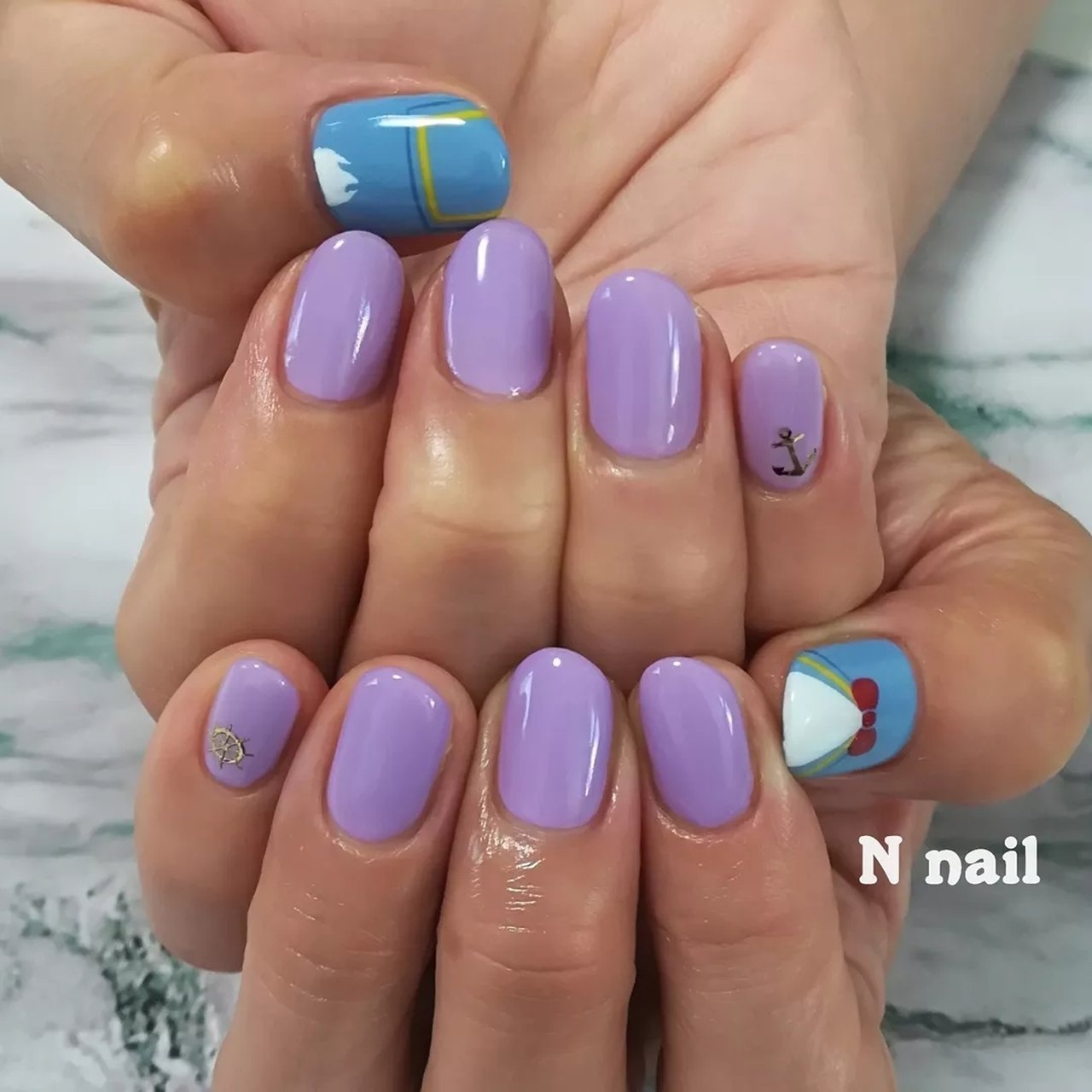 夏 梅雨 海 ハンド シンプル N Nailのネイルデザイン No ネイルブック