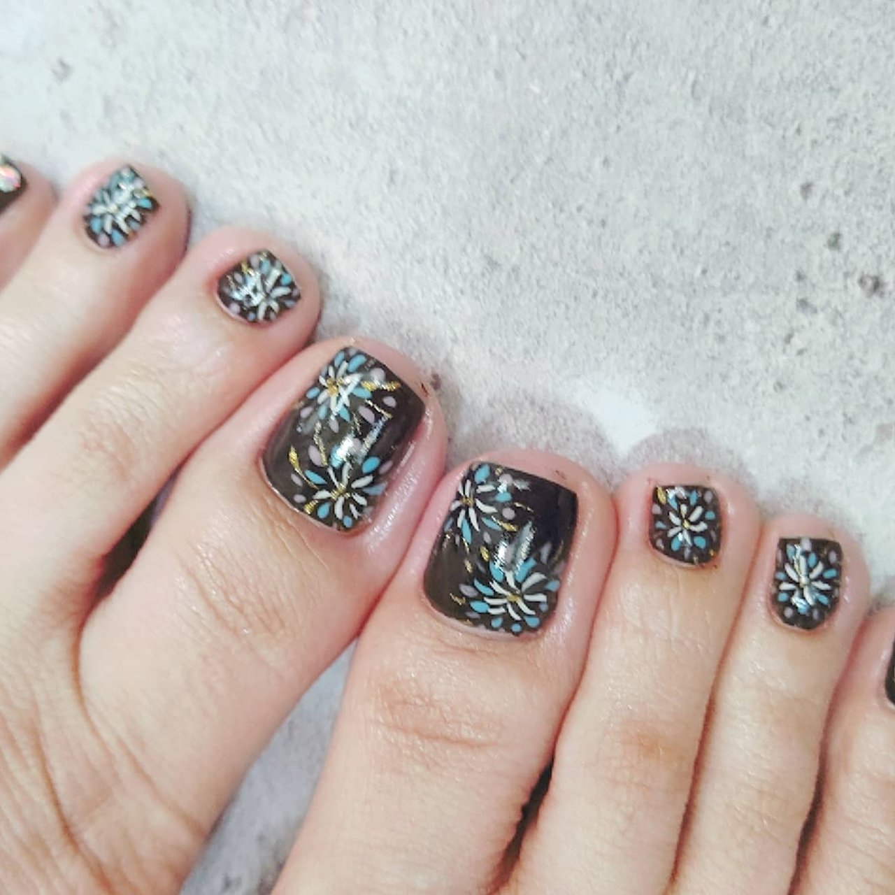 夏 フット 和 ショート ブルー Abiko Ayaのネイルデザイン No ネイルブック