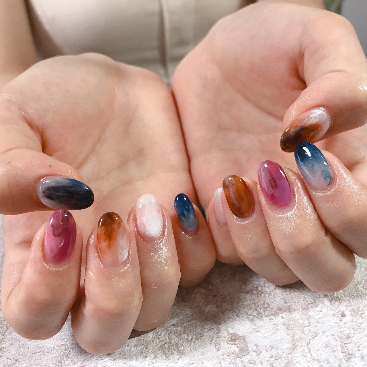 上品な Sifashion Ins 24pcs ネイルチップ 可愛い優雅ネイル 長い偽の爪 すりガラス ワインレッド クール シアー 透け感ネイル Glm Co Il