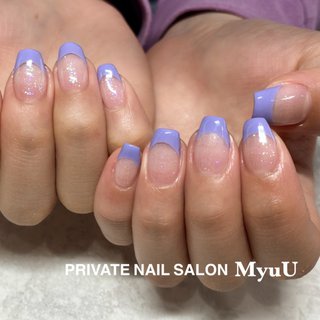 22年 新着順 パープルフレンチネイルのネイルデザイン ネイルブック