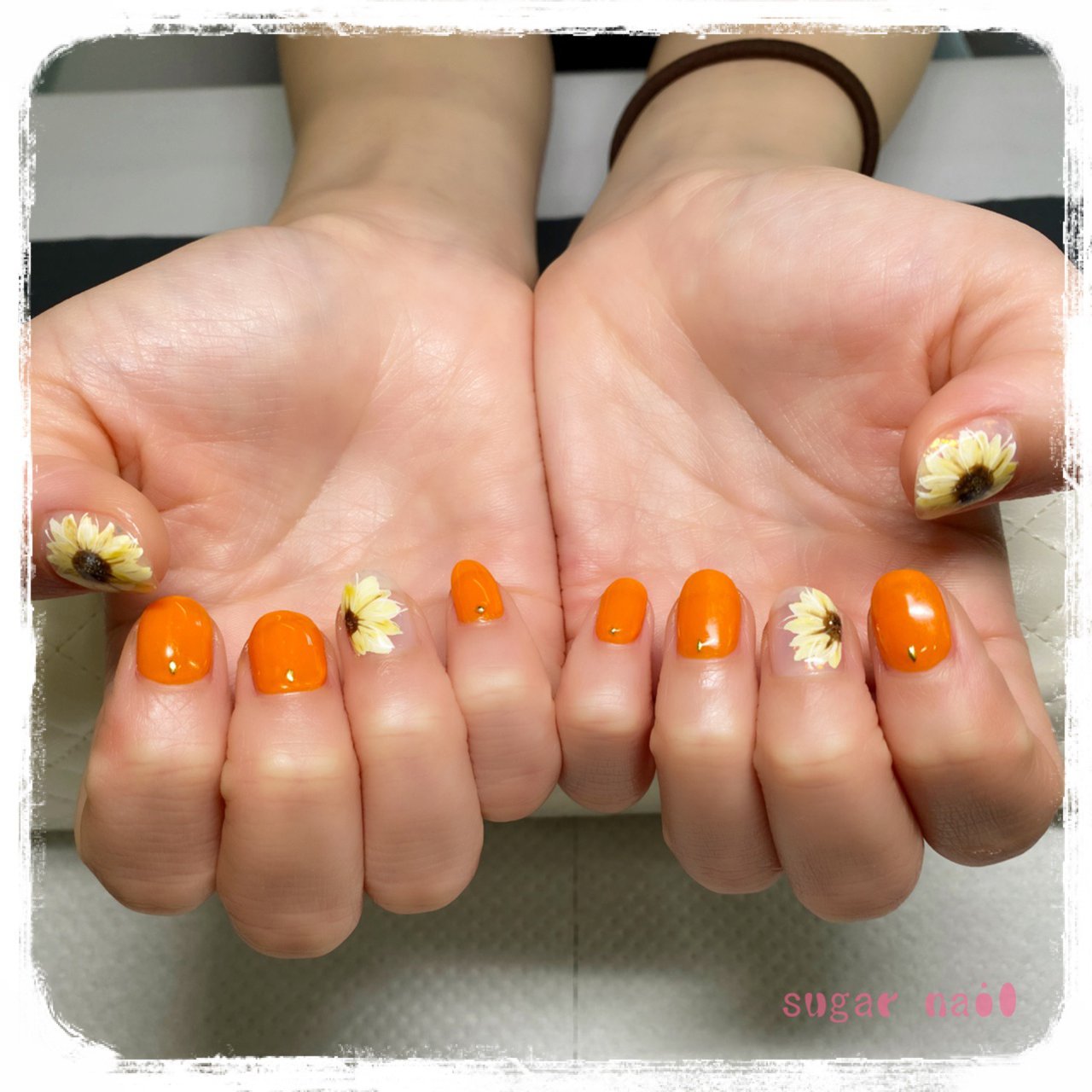 夏 ハンド ショート オレンジ イエロー Sugarnailのネイルデザイン No ネイルブック