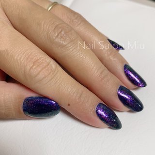 冬 シンプル ネイビーのネイルデザイン ネイルブック