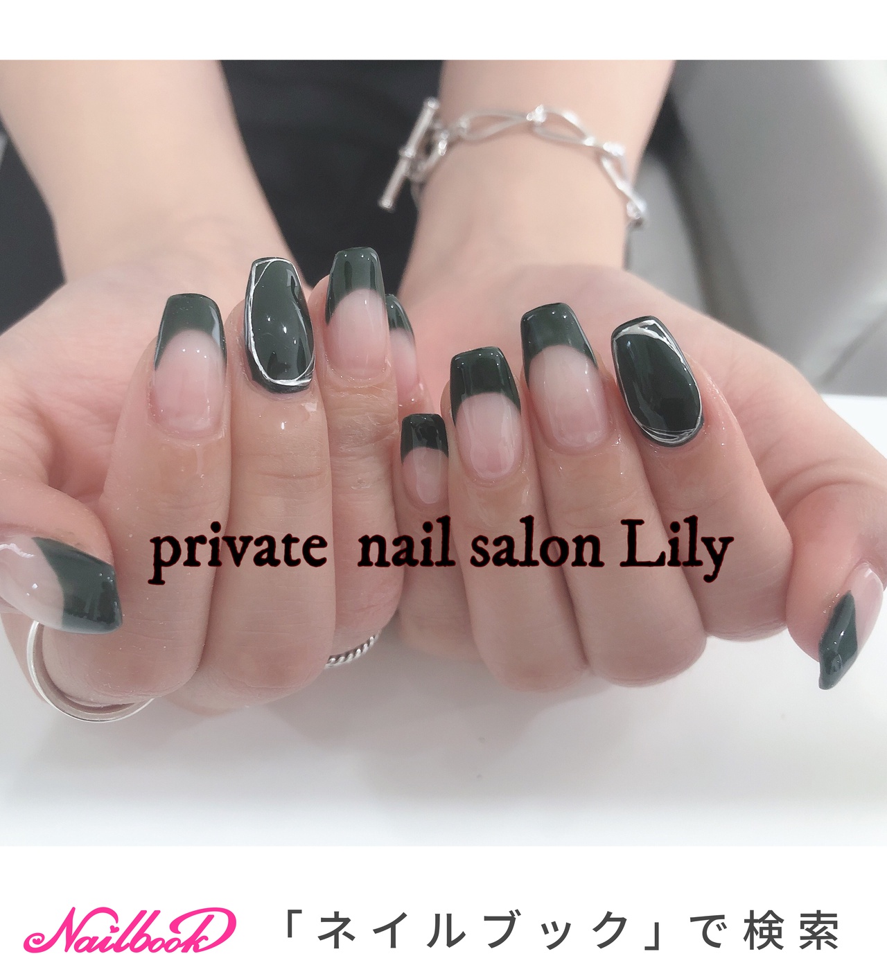 濃いグレーのネイルデザイン ネイルブック