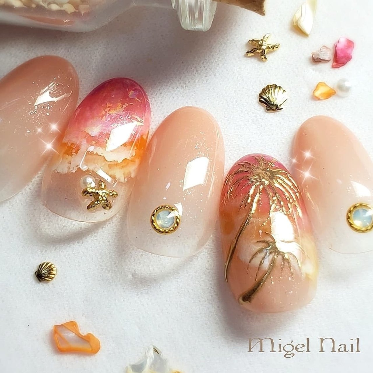 夏/海/リゾート/ライブ/ハンド - migel_nailのネイルデザイン[No ...