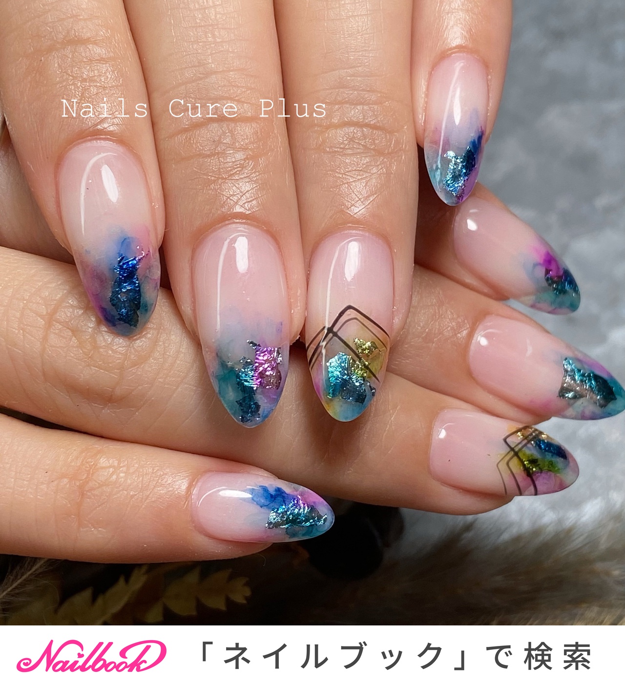 人気順 アルコールインクアートのネイルデザイン ネイルブック