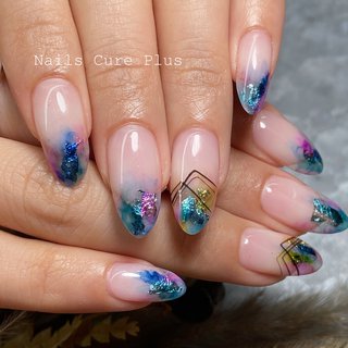アルコールインクアートのネイルデザイン ネイルブック