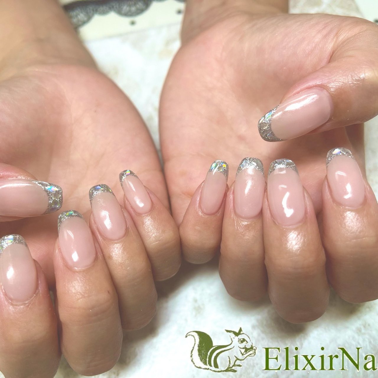 オールシーズン ハンド フレンチ ロング ピンク エリクサーネイルのネイルデザイン No ネイルブック