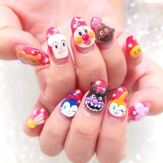 2025年】新着順｜スカルプチュア/#バイキンマンのネイルデザイン