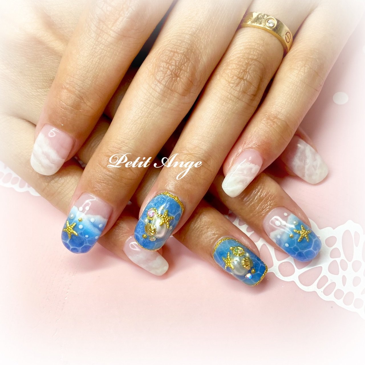 夏 海 リゾート デート ハンド Petit Angeのネイルデザイン No ネイルブック