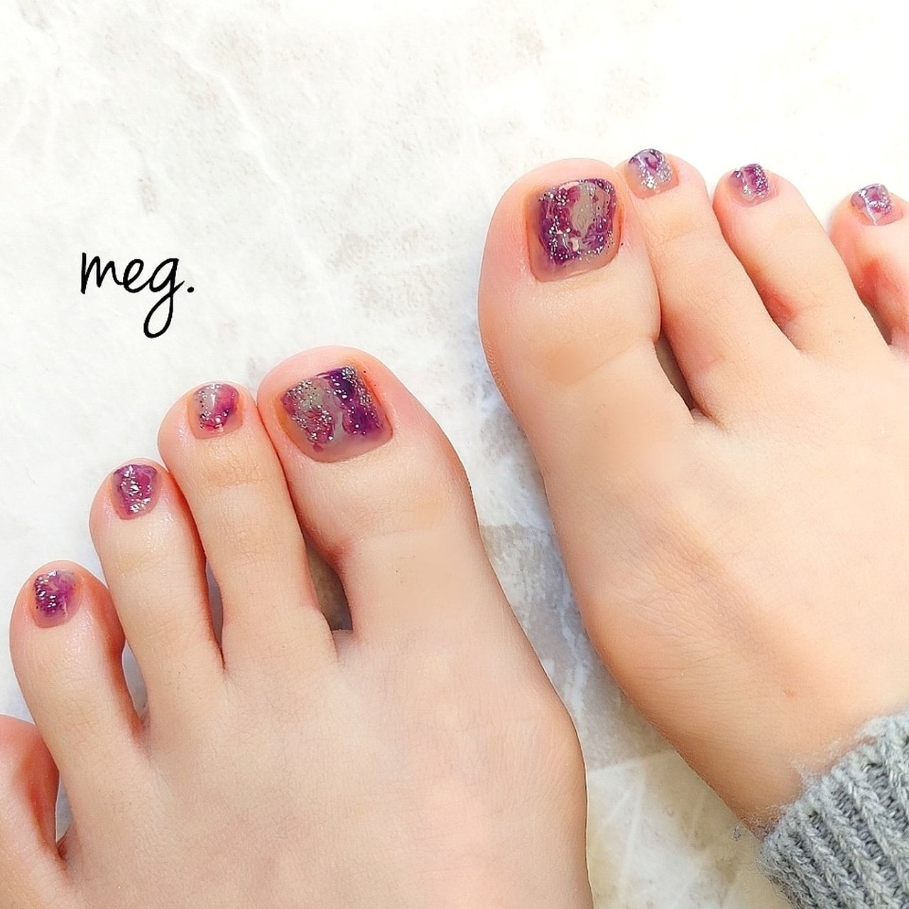 夏 秋 デート 女子会 フット Meguppeのネイルデザイン No ネイルブック
