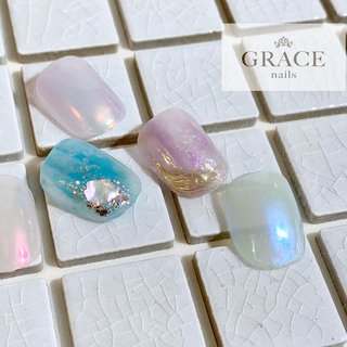 秋 フット パステルのネイルデザイン ネイルブック