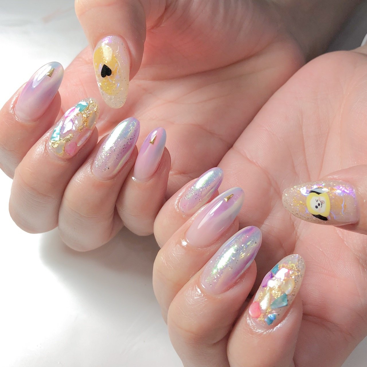 オールシーズン ハンド ロング パステル ジェルネイル Yunapi814のネイルデザイン No ネイルブック