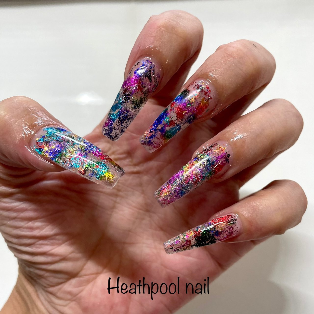 ハンド ホイル クリア カラフル ジェルネイル Heathpoolnailのネイルデザイン No ネイルブック