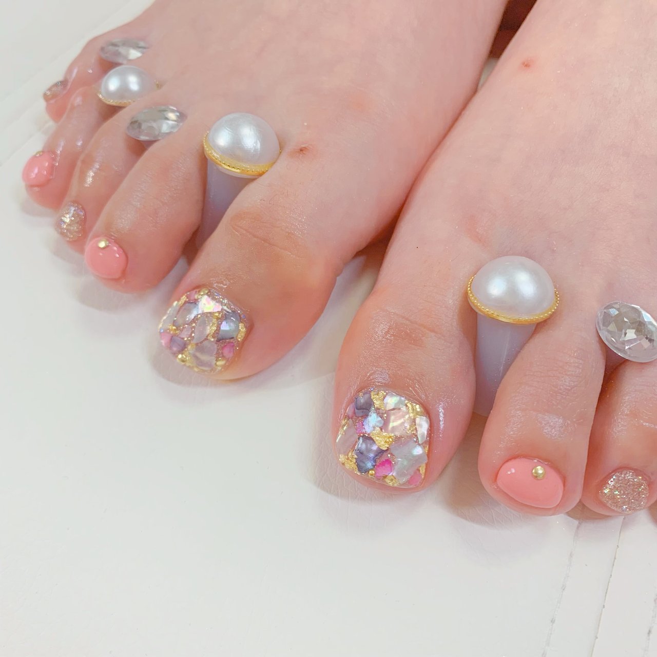 夏 フット シンプル ラメ ワンカラー ともみのネイルデザイン No ネイルブック