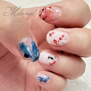 和ネイル 和柄 和風 マットネイルのネイルデザイン ネイルブック