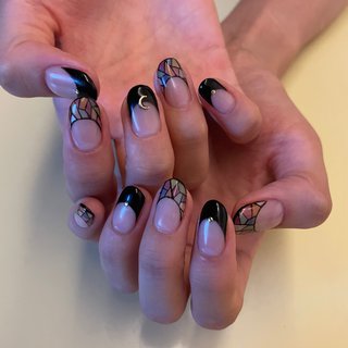 ステンドグラス ブラックのネイルデザイン ネイルブック