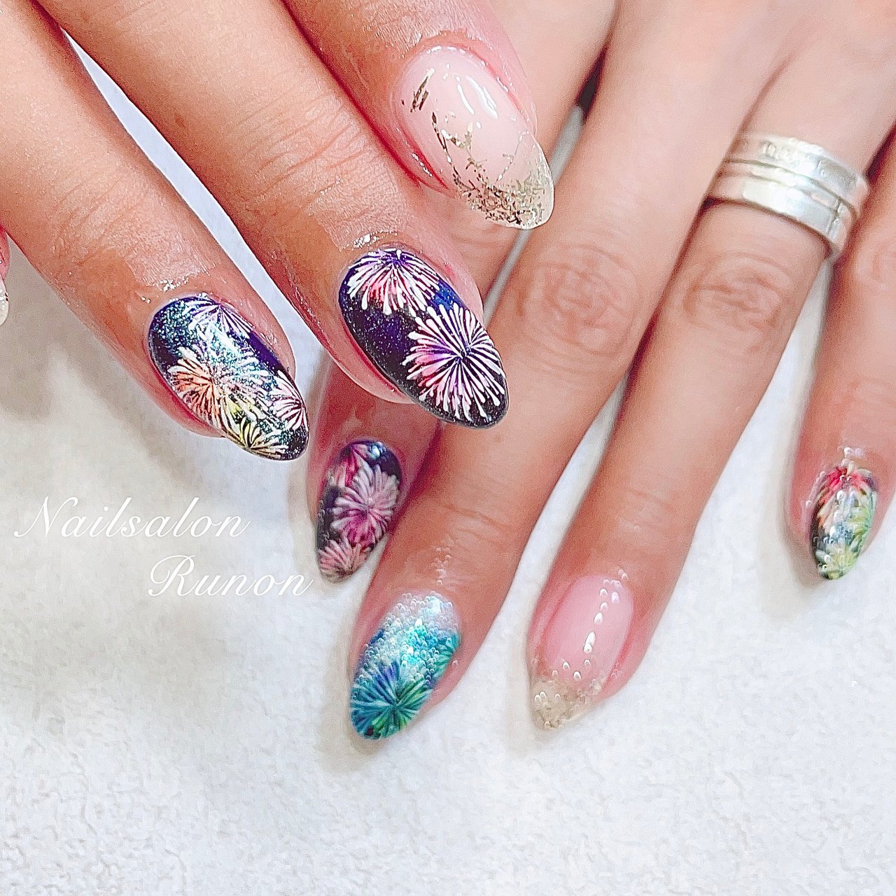 夏 七夕 海 浴衣 ハンド Runonのネイルデザイン No ネイルブック