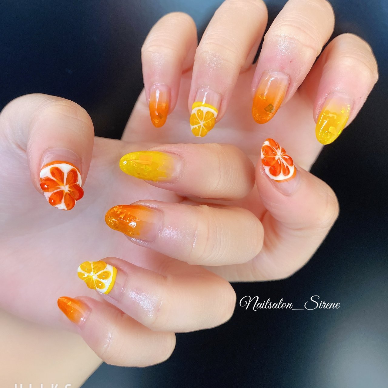 夏 ハンド グラデーション ホログラム 3d Nailsalon Sireneのネイルデザイン No ネイルブック