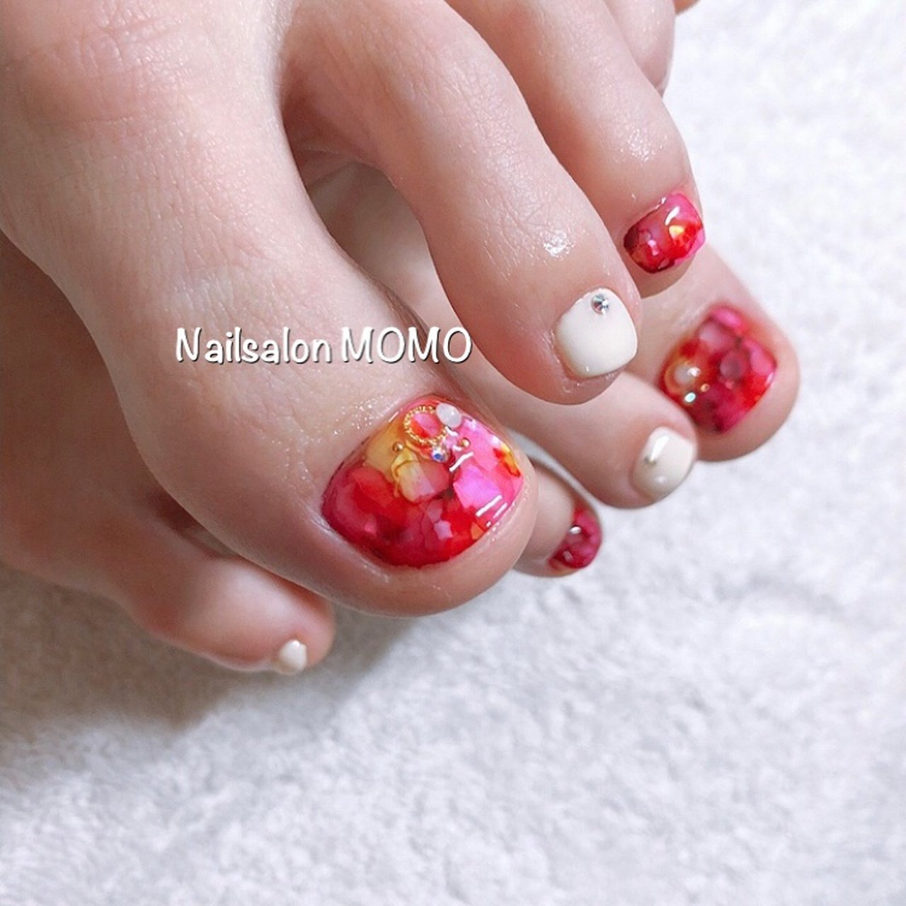 春 夏 リゾート 浴衣 フット Nailsalonmomoのネイルデザイン No ネイルブック