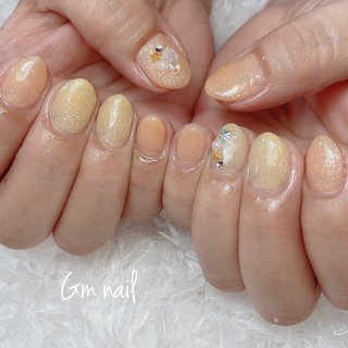 シェル オレンジ パステルのネイルデザイン ネイルブック