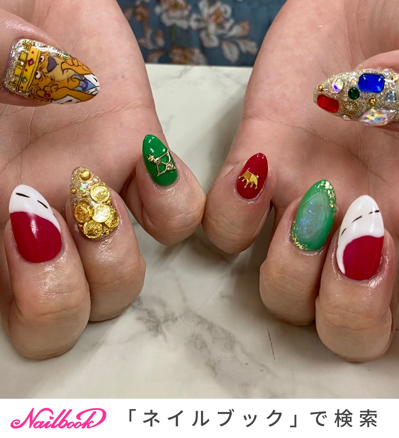 パーティー マット ディズニーネイルのネイルデザイン ネイルブック