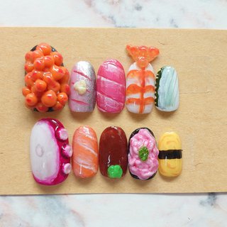 3貫¥600】ネイルパーツ 3D お寿司 おすし 食べ物 sushi ネイル すし