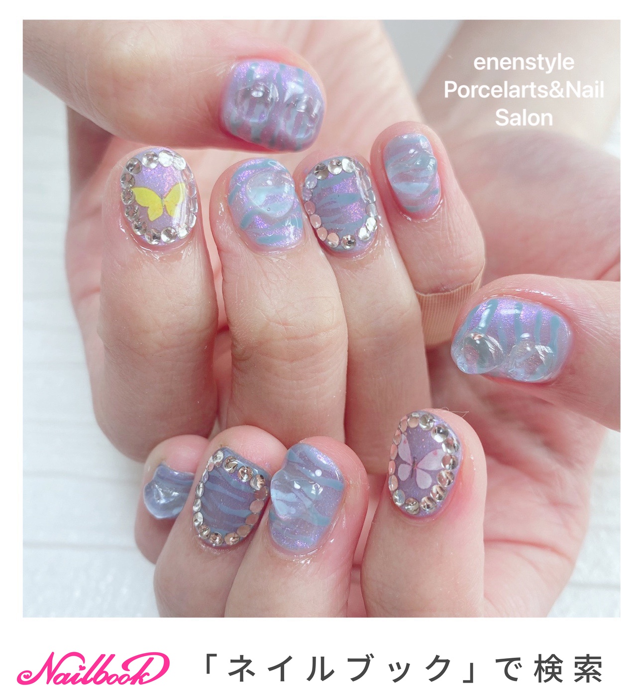ネイビー/パープル - enenstyle Porcelarts&Nail  Salonのネイルデザイン[No.6527132]｜ネイルブック